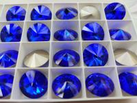 18mm Swarovski 1122 Rivoli Majestic Blue Foiled 2/6 pieces jewelry making stones, Premium materials