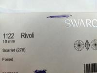 18mm Swarovski 1122 Rivoli Scarlet Foiled 2/6 pieces jewelry making stones, Premium materials