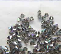 Swarovski 4mm Black Diamond AB Bicones rainbow beads 36/72/144/432/720 Pieces rainbow beads, jewelry making, couture embellishments