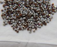 6/0 Charlotte Cut Beads Patina Opaque Chalk White Bronze Gold 10/20/50/250/500 Grams glass beads, jewelry supply, vintage findings, craft