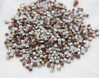 6/0 Charlotte Cut Beads Patina Opaque Chalk White Bronze Gold 10/20/50/250/500 Grams glass beads, jewelry supply, vintage findings, craft
