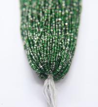 11/0 Hanks Charlotte Cut Beads Patina Transparent Light Emerald Silver 1/5/25/50/100 Hanks PREMIUM SEED BEADS, Native Supplies