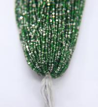 11/0 Hanks Charlotte Cut Beads Patina Transparent Light Emerald Silver 1/5/25/50/100 Hanks PREMIUM SEED BEADS, Native Supplies
