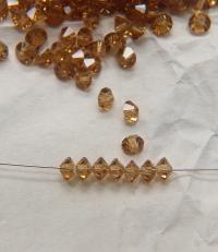 3x5mm Crystal Preciosa Flat Bicone Beads Light Colorado Topaz 36/72/144/432/720 Pieces vintage premium beads, wedding embellishments