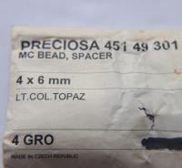 4x6mm Jet Preciosa Flat Bicone Spacer Beads Light Colorado Topaz 36/72/144/432/720 Pieces jewelry making, VINTAGE, wedding decorations