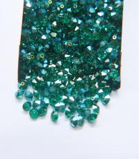 5x3mm Crystal Swarovski Flat Bicone Beads Emerald Aurore Boreale 36/72/144/432/720 Pieces vintage premium beads, wedding embellishments