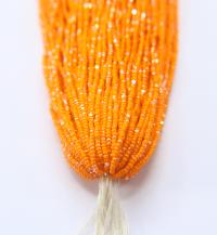11/0 Hanks Charlotte true Cut Beads Patina Opaque Light Orange Aurore Boreale Hanks PREMIUM SEED Beads NATIVE supplies