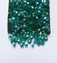 5x3mm Crystal Swarovski Flat Bicone Beads Emerald Aurore Boreale 36/72/144/432/720 Pieces vintage premium beads, wedding embellishments