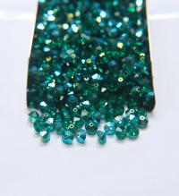 5x3mm Crystal Swarovski Flat Bicone Beads Emerald Aurore Boreale 36/72/144/432/720 Pieces vintage premium beads, wedding embellishments