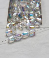5204 Vintage Swarovski 9x6 mm crystal bead barrel shape Crystal Aurore Boreale Swarovski Elements vintage findings