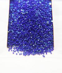 13/0 Charlotte Cut Beads Patina Opaque Medium Blue Aurore Boreale 5/10/20/50/250/500 Grams craft supplies, jewelry making, native supply