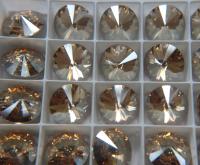 18mm Swarovski 1122 Rivoli CRYSTAL Golden Shadow Foiled 2/6 pieces (206) jewelry making stones