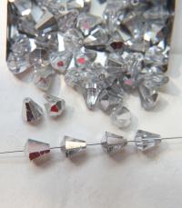 5400 Vintage 9x8 mm Swarovski crystal bead cone shape Crystal Comet Argent Swarovski Elements  6/12/36 Pieces, jewelry making