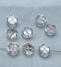 12mm SWAROVSKI Vintage heart printed flat Crystal Beads in Crystal 2/6/12/36 Pieces PREMIUM Materials