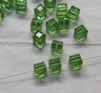 Swarovski 5601 Vintage Cube Bead in Peridot 10mm 2/6/12/36 Pieces