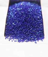 13/0 Charlotte Cut Beads Patina Opaque Medium Blue Aurore Boreale 5/10/20/50/250/500 Grams craft supplies, jewelry making, native supply