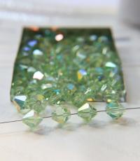 10MM Chrysolite Aurore Boreale Vintage Swarovski Bicone Beads 12/36/72/144/288 Pieces Haute couture embellishments, premium beads, vintage