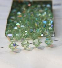 10MM Chrysolite Aurore Boreale Vintage Swarovski Bicone Beads 12/36/72/144/288 Pieces Haute couture embellishments, premium beads, vintage