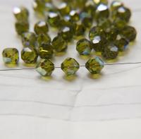 10mm Vintage Swarovski crystal beads, Olivine AB Vintage faceted article 5309, 2/6/12/36/72/144 Pieces Vintage findings
