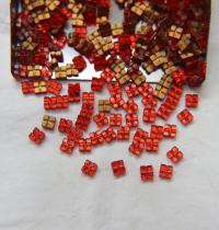 3.6mm Vintage Hyacinth Square tiles flat back no holes, foiled 24/72/144/432 Pieces