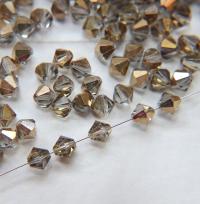 7mm Crystal Comet Gold Bicone beads Cuts 12/36/72/144 Pieces Premium Materials