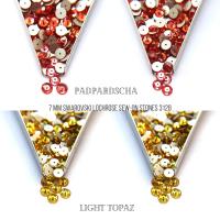 7 MM Swarovski Padpardscha / Light Topaz Xillion Lochrose Sew-on STONES 3128 12/24/36/72/144 Pieces, embroidery materials, wedding