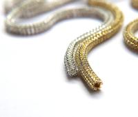 Swarovski Serpentine chain Round Rhinestone lace in Silver Plating 7mm thick for embellishments/Jewellery/couture inside (Hole 3mm) jacket
