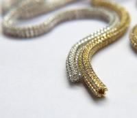 Swarovski Serpentine chain Round Rhinestone lace in Silver Plating 7mm thick for embellishments/Jewellery/couture inside (Hole 3mm) jacket
