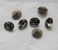 Vintage Swarovski 12x10 mm Black Diamond Oval Shape 4128/4100 Premier Crystal Rhinestones 6/12/36/72/144 Pieces gemstones, jewlery making