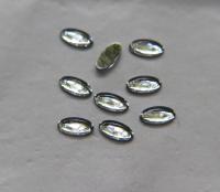 8X4mm vintage Cabochon flat back navette glass cabs, cabochons, West Germany