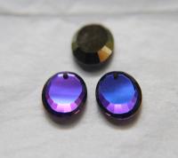 Vintage Swarovski 18x13 mm Crystal Heliotrope 6120 Flat Oval Mirror Pendant Fancy Crystal drops 2/6 Pieces