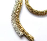 Swarovski Serpentine chain Round Rhinestone lace in Silver Plating 7mm thick for embellishments/Jewellery/couture inside (Hole 3mm) jacket
