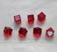 6MM Vintage Swarovski crystal stones in cut corner cube fancy stone 4841 Austrian lead crystal rhinestones in Light Siam/Aquamarine
