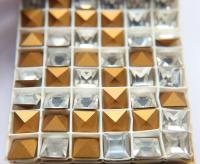 10mm Crystal Clear Square Rhinestones Vintage Swarovski 4400 Gold Foil Pointed Back 2/6/12/36 Pieces fancy stones, jewelry making, craft