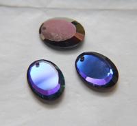 Vintage Swarovski 18x13 mm Crystal Heliotrope 6120 Flat Oval Mirror Pendant Fancy Crystal drops 2/6 Pieces