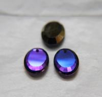 Vintage Swarovski 18x13 mm Crystal Heliotrope 6120 Flat Oval Mirror Pendant Fancy Crystal drops 2/6 Pieces