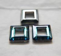 Swarovski Bermuda Blue 4439 Square 20 mm 1/2/4/8 Pieces fancy stones, jewelry making, craft supply