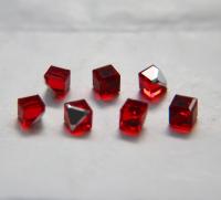 6MM Vintage Swarovski crystal stones in cut corner cube fancy stone 4841 Austrian lead crystal rhinestones in Light Siam/Aquamarine