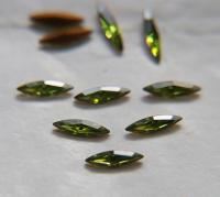 11x3mm Swarovski Olivine Marquise, New Vintage Pointy Back Navette 4200 crystals, gold foil 6/24 Pieces Jewery making stones gemstones