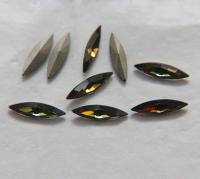 15x4mm Swarovski Crystal Tabac Marquise, New Vintage Pointy Back Navette 4200 crystals, gold foil 6/24 Pieces Jewery making stones
