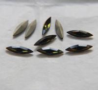 15x4mm Swarovski Crystal Tabac Marquise, New Vintage Pointy Back Navette 4200 crystals, gold foil 6/24 Pieces Jewery making stones