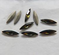 15x4mm Swarovski Crystal Tabac Marquise, New Vintage Pointy Back Navette 4200 crystals, gold foil 6/24 Pieces Jewery making stones