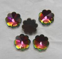 14mm Swarovski Vintage Flower Foiled Flat Back Rhinestones in Vitrail Medium 2/6/12/36/72 pieces Vintage findings, jewellery parts