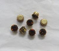 Swarovski 40ss Vintage Crown Prong Settings (5 Crystal Colors) 6/12/24/100 Pieces BRASS SETTINGS, strass embellishments, vintage rare