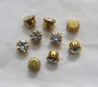 Swarovski 40ss Vintage Crown Prong Settings (5 Crystal Colors) 6/12/24/100 Pieces BRASS SETTINGS, strass embellishments, vintage rare