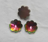 14mm Swarovski Vintage Flower Foiled Flat Back Rhinestones in Vitrail Medium 2/6/12/36/72 pieces Vintage findings, jewellery parts