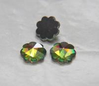 14mm Swarovski Vintage Flower Foiled Flat Back Rhinestones in Vitrail Medium 2/6/12/36/72 pieces Vintage findings, jewellery parts