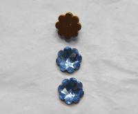 12mm Swarovski Vintage Flower Foiled Flat Back Rhinestones in Light Sapphire 2/6/12/36/72 pieces Vintage findings, jewellery parts
