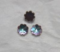 10mm Swarovski Vintage Flower Foiled Flat Back Rhinestones in VITRAIL LIGHT 2/6/12/36/72 pieces Vintage findings, jewellery parts