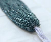 13/0 Hanks Charlotte Cut Beads Ionized Opaque Turquoise 1/5/25/50/100 Hanks 1.6mm glass beads, jewelry supply, craft supply